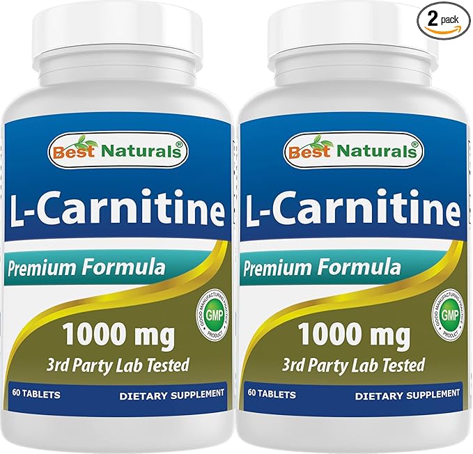 Best Naturals L-Carnitine 1000mg 60 Tablets (60 Count (Pack of 2))