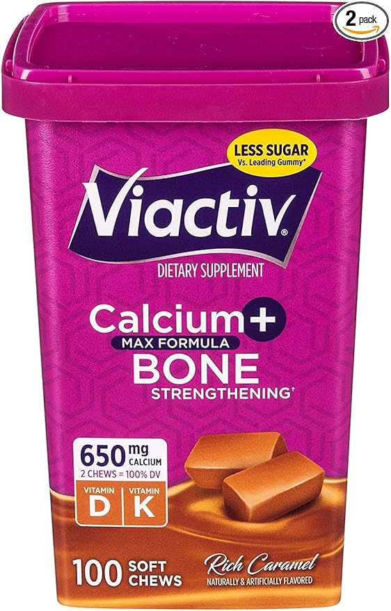 Viactiv, Calcium Plus D, Soft Chews, Caramel - 100 soft chews, Pack of 2