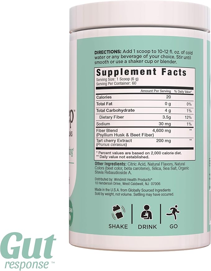 CleanSweep with Natural Psyllium Seed Husks & Beet Fiber, Natural Healthy Detox, Promotes Bloating Relief, Weight Management, Facilitates Bowel Regularity, Mixed Berry Flavor, 60 Servings