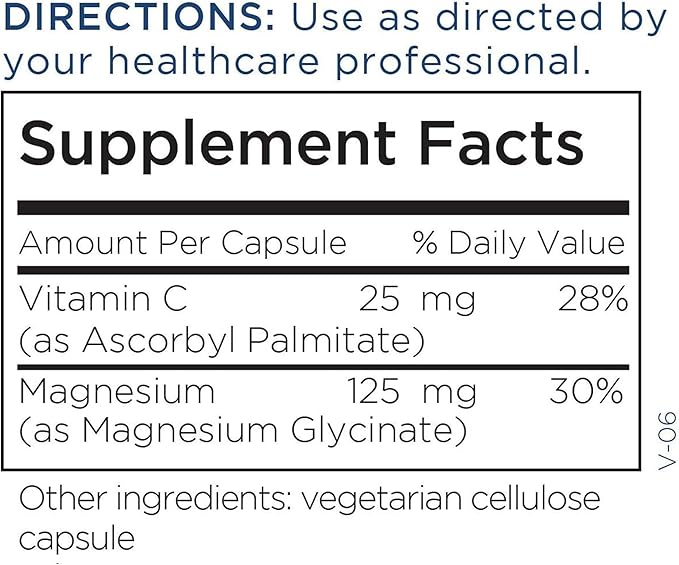 Metabolic Maintenance Magnesium Glycinate - Pure Magnesium + Vitamin C Supplement with Superior Absorption -Calm, Sleep Mood, Muscle + Cardiovascular Support (180 Capsules)