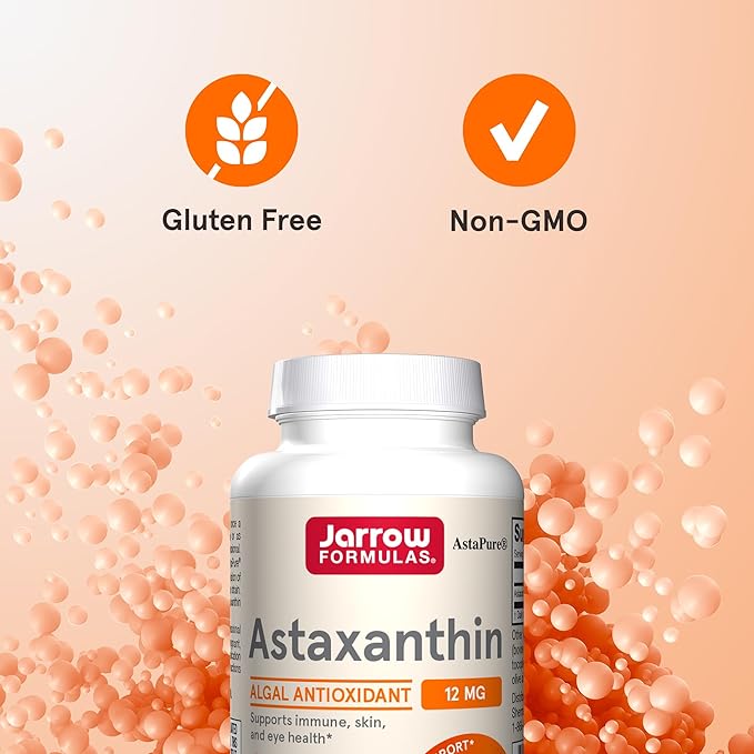 Jarrow Formulas® Astaxanthin 12 mg, Dietary Supplement, Antioxidant Support for Immune and Eye Health, 30 Softgels, 30 Day Supply