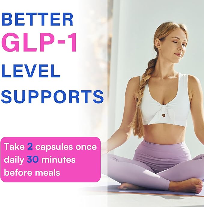 GLP-1 Supplement | GLP1 Support for Women & Men, Support GLP-1 Naturally, GLP 1 Supplement for Immune, Energy, Digestion, Gut & Overall Health | Daily Support GLP1 Levels - 60 Capsules