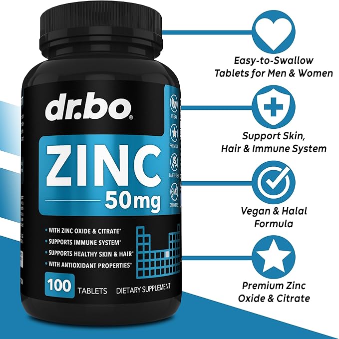 DR. BO Electrolyte Pills Salt Capsules & Zinc - Electrolytes Tablets with Potassium, Magnesium, Sodium, Chloride, Calcium Salts Supplements - Zinc Supplements 50mg Tablets Supplement Oxide Citrate