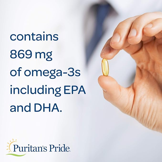 Puritan's Pride Triple Strength Omega-3 Fish Oil 1400mg, Active Omega-3 950mg, Dietary Supplement for Heart, Joint, and Cellular Health Support, 240 Rapid Release Softgels (Packaging May Vary)