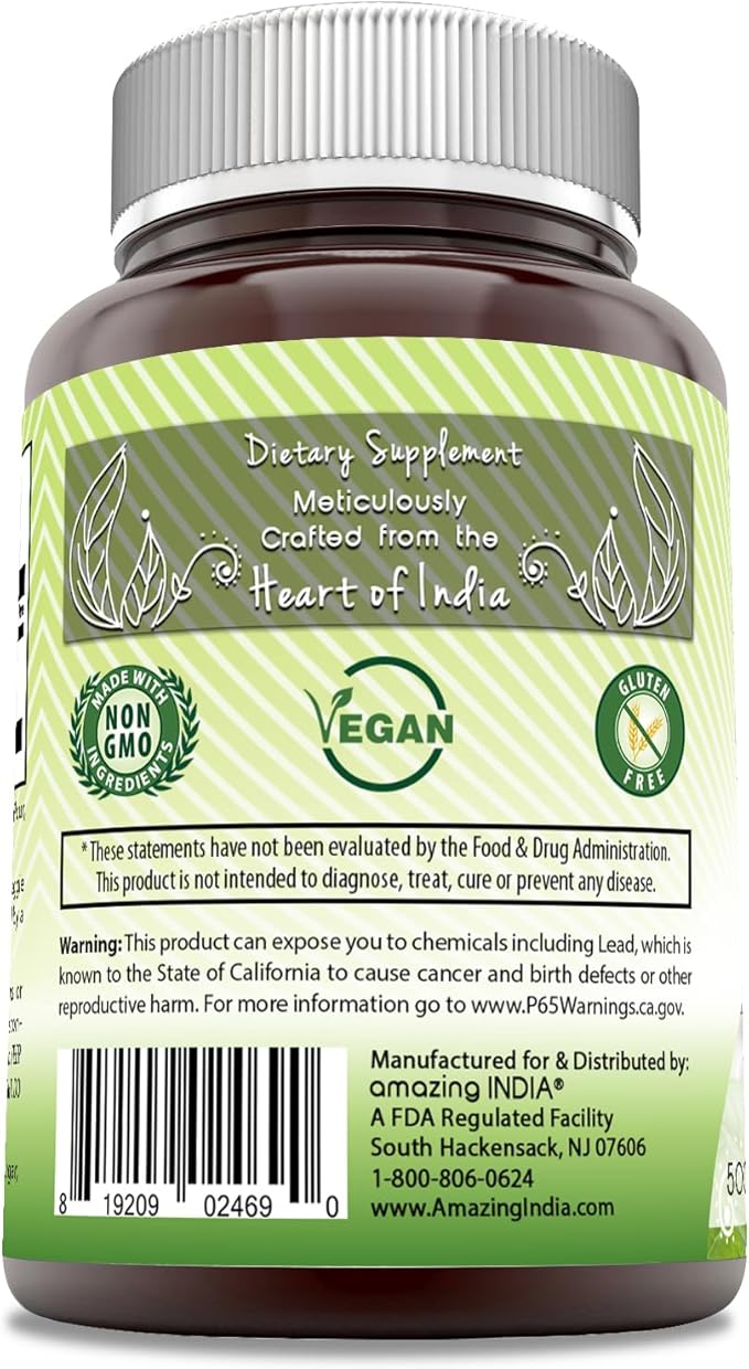 Amazing India Garlic 500 mg 120 Veggie Capsules Supplement | Non-GMO | Gluten-Free