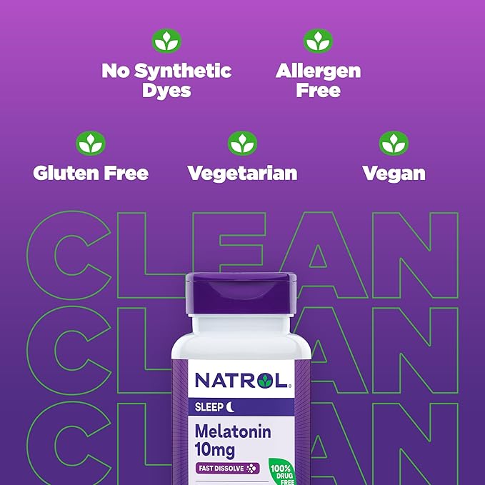 Natrol 10mg Fast Dissolve Melatonin Tablets Strawberry Flavor