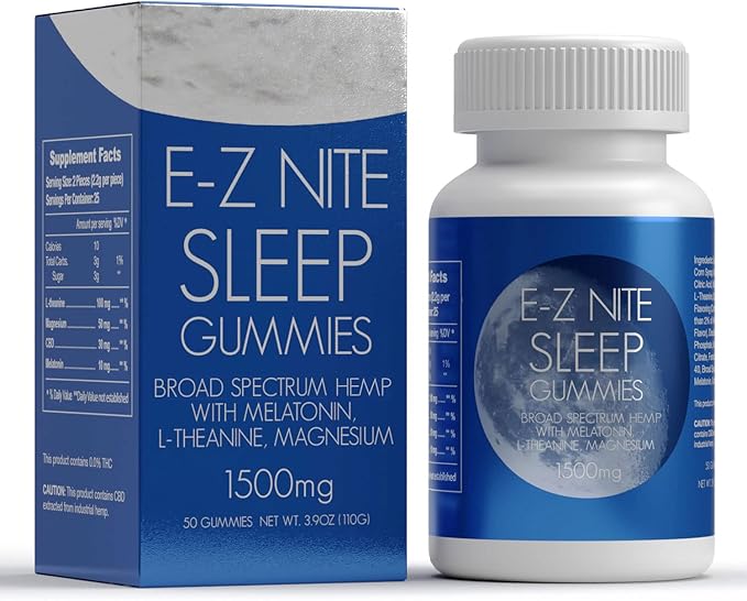 Hemp + Melatonin Sleep Gummies with L-Theanine, Magnesium | Helps You Stay Asleep Longer | Non-Habit Forming Non-GMO, Gluten Free | Strawberry Flavor 50 Count