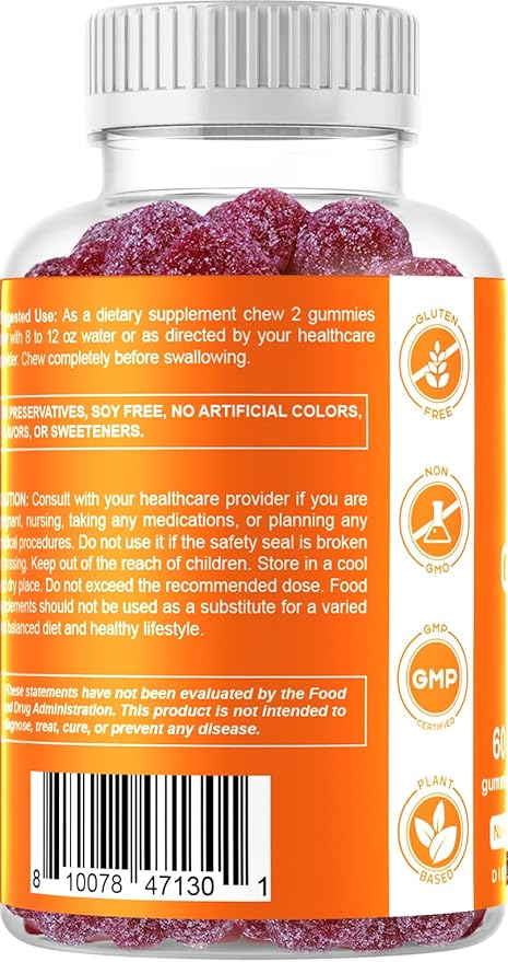 Vitamatic Zinc 50mg Gummies – 60 Vegan Gummies Gluten Free – Healthy Immune Support for Adults, Men & Women