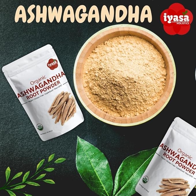 Organic Ashwagandha Powder, Withania Somnifera, Raw Superfood, Workout Supplement, Resealable Pack