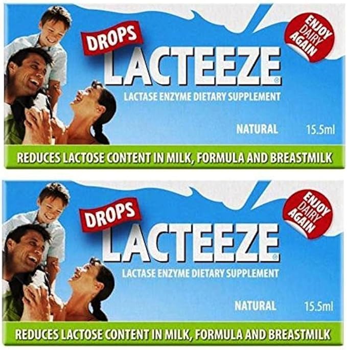 2 pack Lactase Enzyme Lacteeze Drops 15.5 ml Liquid