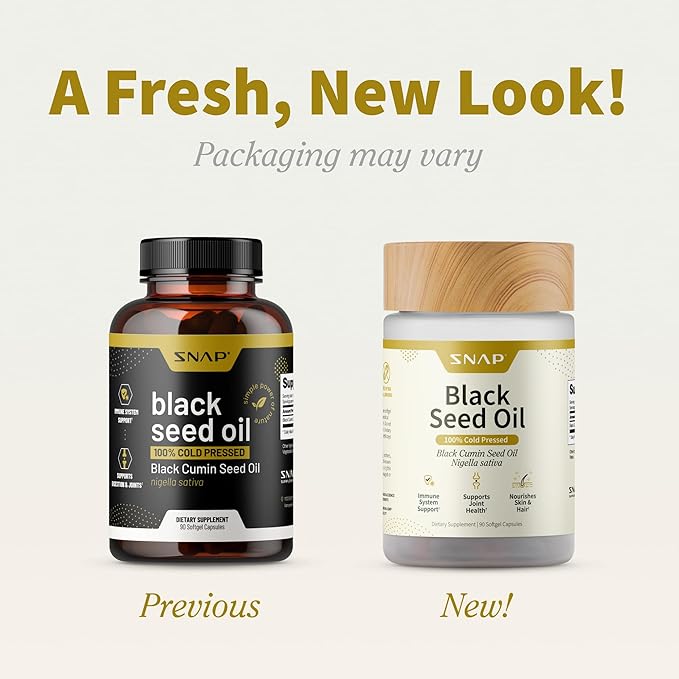 Black Seed Oil Capsules 100% Cold Pressed - Immune Support, Detox Aid, Inflammation Relief, Skin, Hair & Joint Health - Organic Black Cumin Seed, High Potency Nigella Sativa (90 Softgel Capsules)