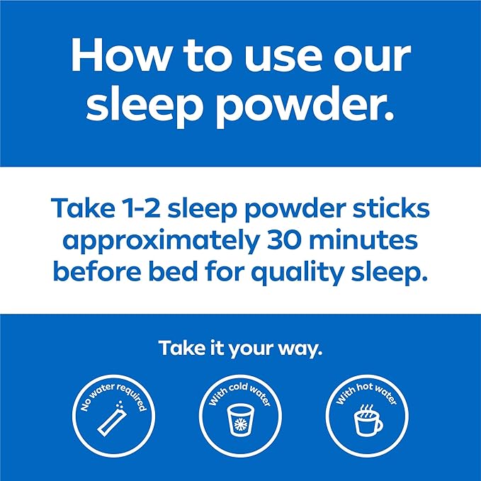 Dream Water Sleep Aid Powder; Melatonin 5mg, GABA, 5-HTP; Natural Flavors; Helps You to Fall Asleep, Fast, and Wake Refreshed; Snoozeberry, 10-Count