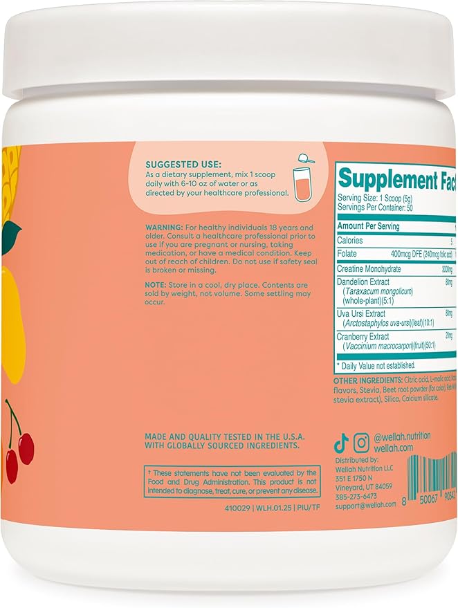 Pump-It-Up Creatine (50 Servings, Tropical Punch) - Creatine Monohydrate with Dandelion, Uva Ursi, & Cranberry Extract