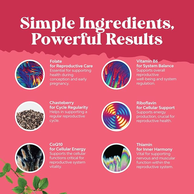 Fertility Supplement for Women with Prenatal Multivitamins - Female Fertility Support with Prenatal Choline Inositol Folate Chasteberry and CoQ10 Blend for Women to Promote Faster Conception