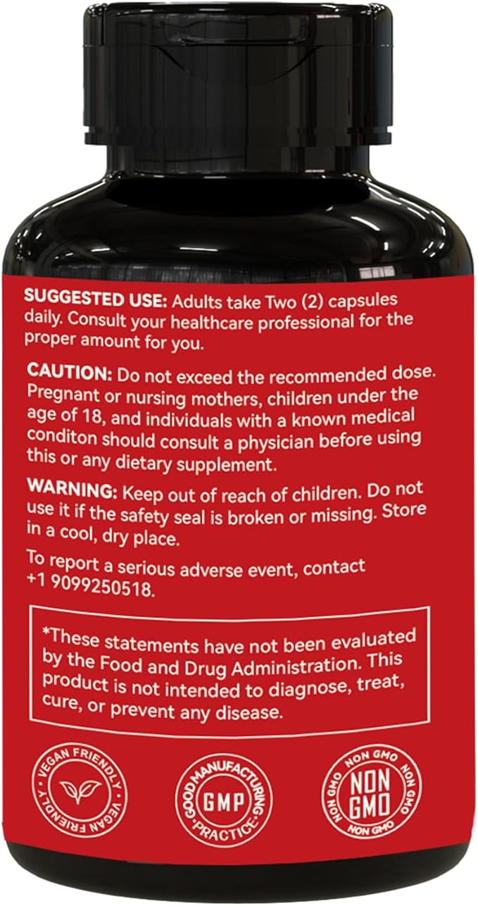 Hawthorn Berry Capsules, Extra Strength Hawthorn Berry Supplement, 120 Vegan Capsules
