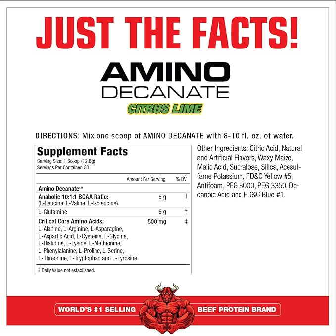 MuscleMeds Amino Decanate, Citrus Lime,13.5 oz (384g)