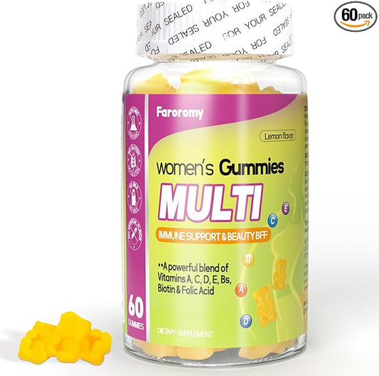 Multivitamin for Women Gummies Lemon Flavored Vitamins Daily Multivitamin with Vitamins A, C, D, E, B6 and B12, 30 Day Supply, 60 Count