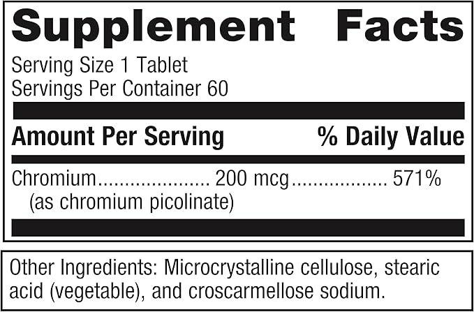 Metagenics Chromium Picolinate - Bioavailable Chromium for Metabolism Support* - Essential Trace Mineral - Non-GMO - Vegetarian - Gluten-Free - 60 Count