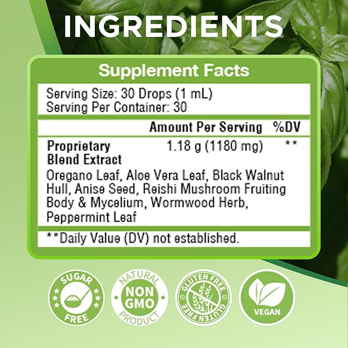 Oregano Oil Candi Cleanse Drops,Oil of Oreg ano Liquid with Black Seed Oil,Natural Herbal Essential Oil for Immune Support,Digestive Gut Clean Health, Antioxidant