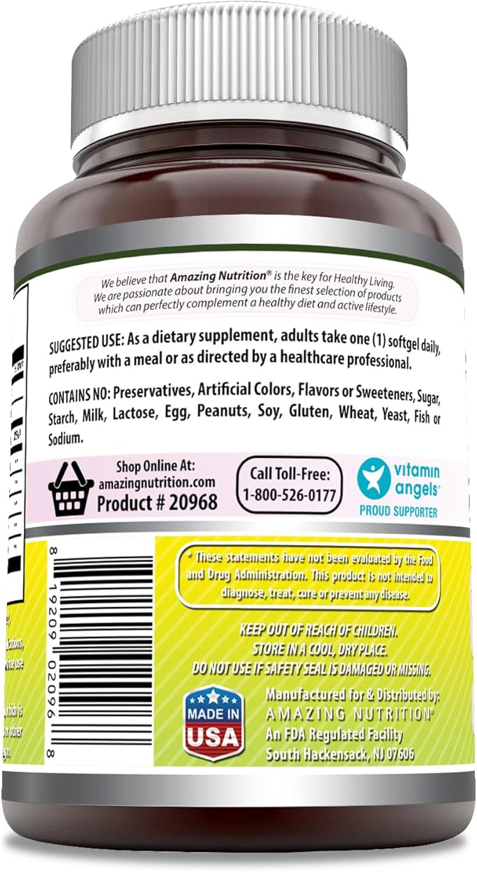 Amazing Formulas Evening Primrose Oil 1300mg, 10% GLA, Softgels Supplement | Hexane Free Cold Pressed Oil | Non-GMO | Gluten Free (120 Count)