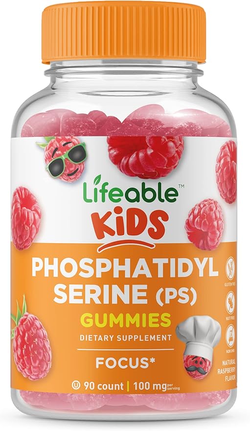 Lifeable Zinc 25mg Kids + Phosphatidylserine (PS) Kids, Gummies Bundle - Great Tasting, Vitamin Supplement, Gluten Free, GMO Free, Chewable Gummy