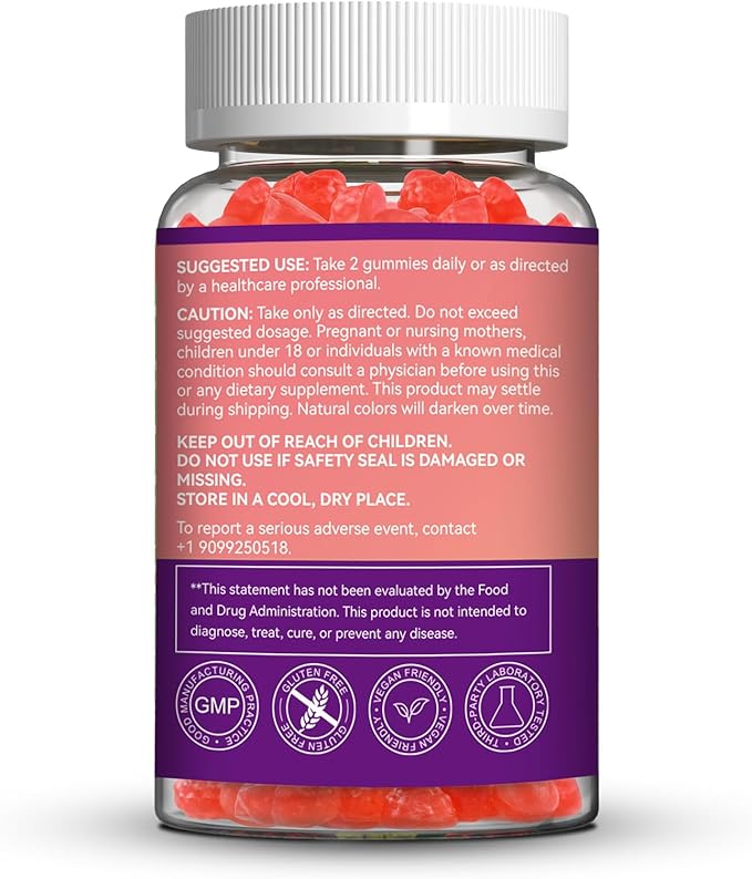 2 Pack Potassium Supplement Gummies 1000mg, Potassium Gummies for Adults, Support Leg Cramps & Muscle Health - Vegan, Non-GMO,120 Count