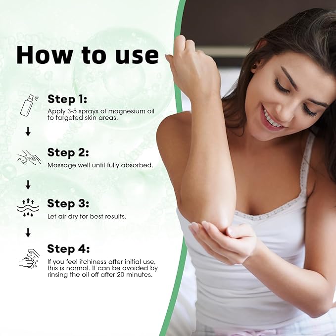 Magnesium Spray with Aloe Vera & Chamomile - Magnesium Oil for Feet, Leg Cramps, Joint Health & Sleep Support - Refreshing, Non-Greasy Formula - Pure, Topical and Natural Oil, 4oz