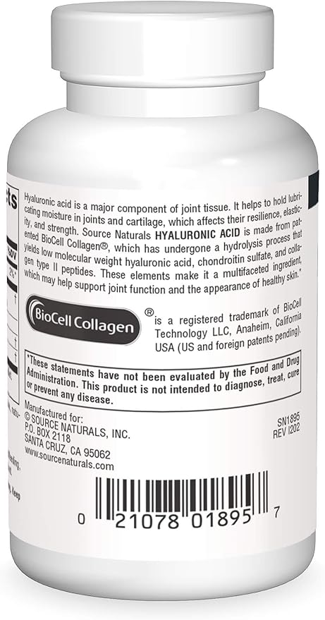 Source Naturals Hyaluronic Acid, 50mg, 30 Capsules