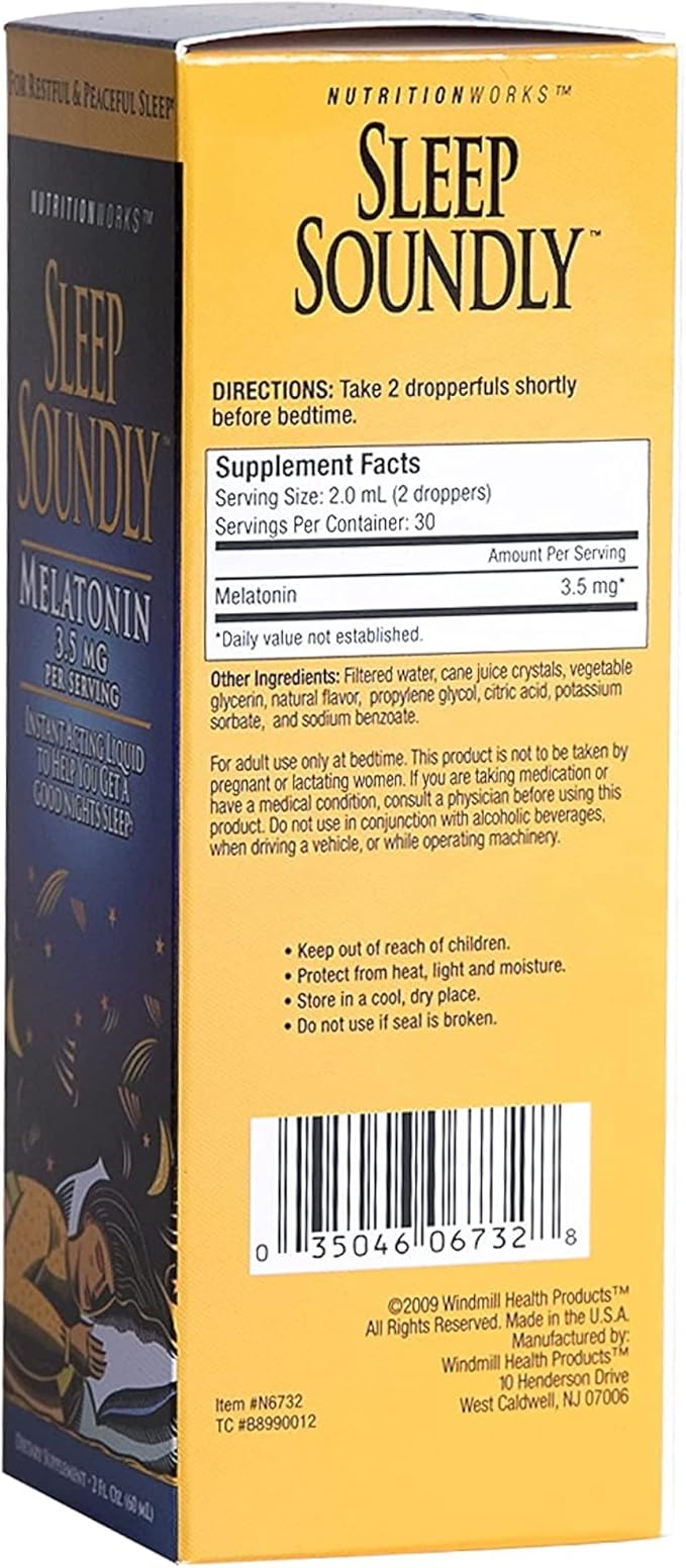 Sleep Soundly Melatonin, 2-Ounce Bottles (Pack of 3)