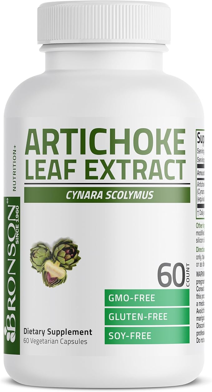 Bronson Artichoke Leaf Extra Strength Supports Healthy Digestion Healthy Liver Function, Non-GMO, 60 Vegetarian Capsules