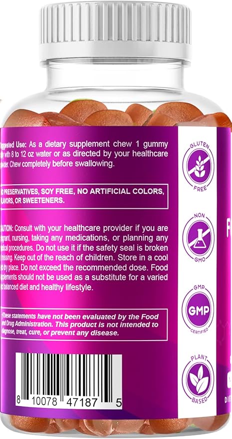 Vitamatic Folic Acid Gummies 1000 mcg (1 mg) - an Essential Prenatal Vitamins for Mom & Baby - Vitamin B9-120 Vegan Gummies (2)