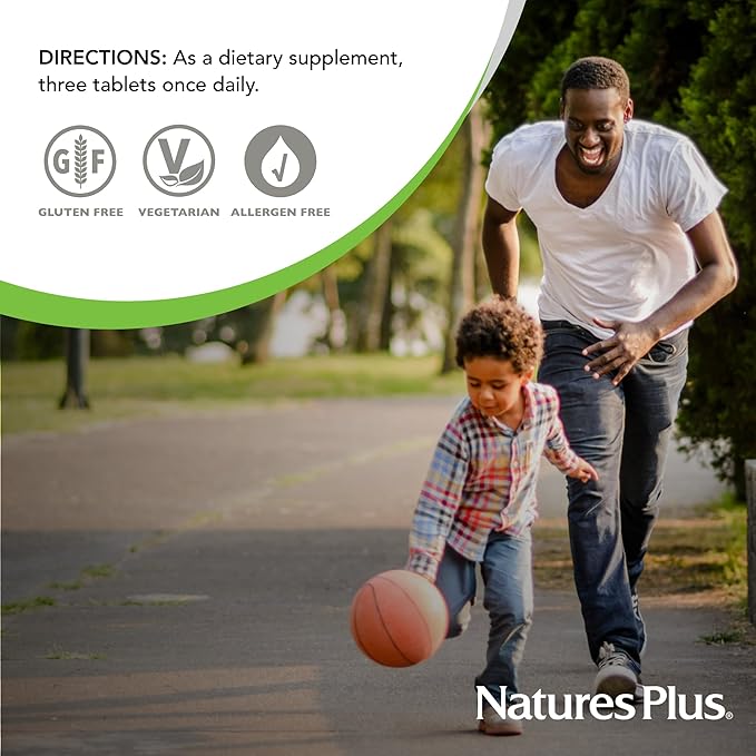 NaturesPlus Source of Life No Iron - 180 Tablets - Multi-Vitamin & Mineral Supplement - Supports Natural Energy & Overall Well-Being - Gluten Free, Vegetarian - 60 Servings