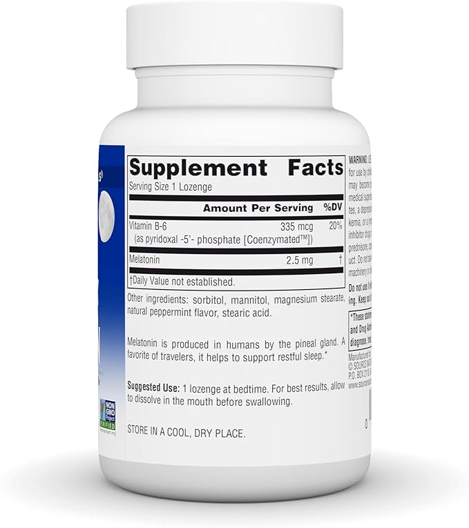 Source Naturals Melatonin, Sleep Supplement, 2.5 mg - 240 Peppermint Flavored Lozenges
