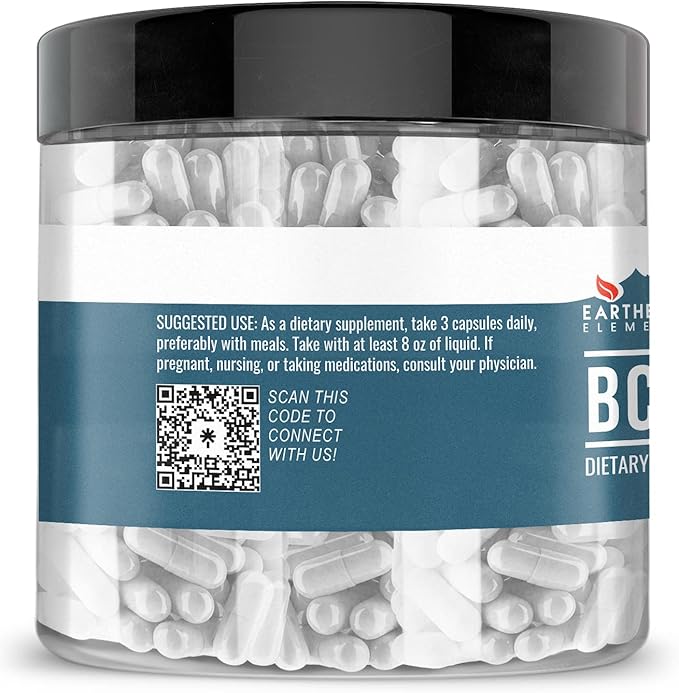 Earthborn Elements BCAA, 200 Capsules, Pure & Undiluted, No Additives