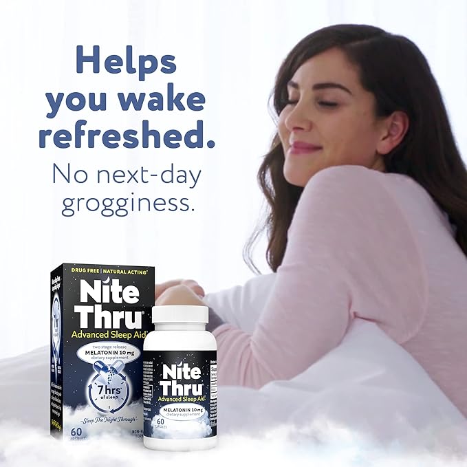 Advanced Sleep Aid Melatonin Dietary Supplement, 10mg Capsules, 60 Count