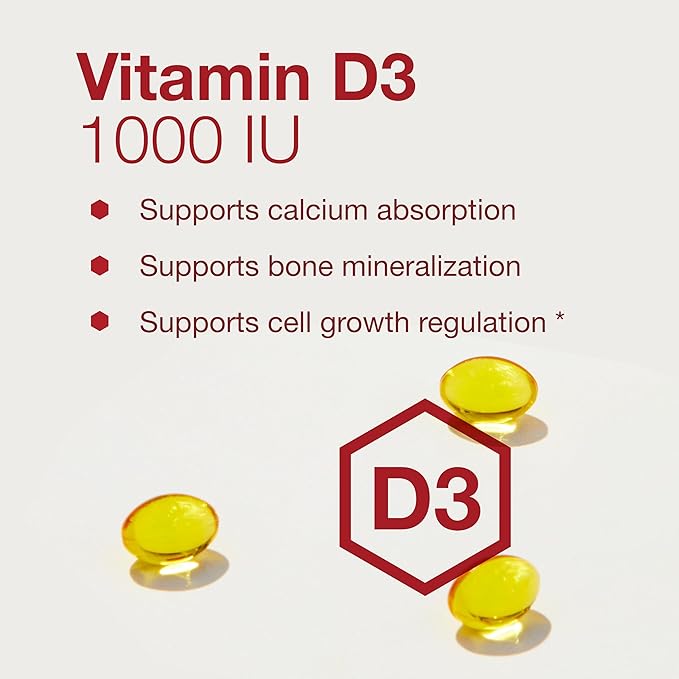 PROTOCOL FOR LIFE BALANCE Vitamin D3 1,000 IU - Immune Support Strong Bones and Teeth - 120 Softgels