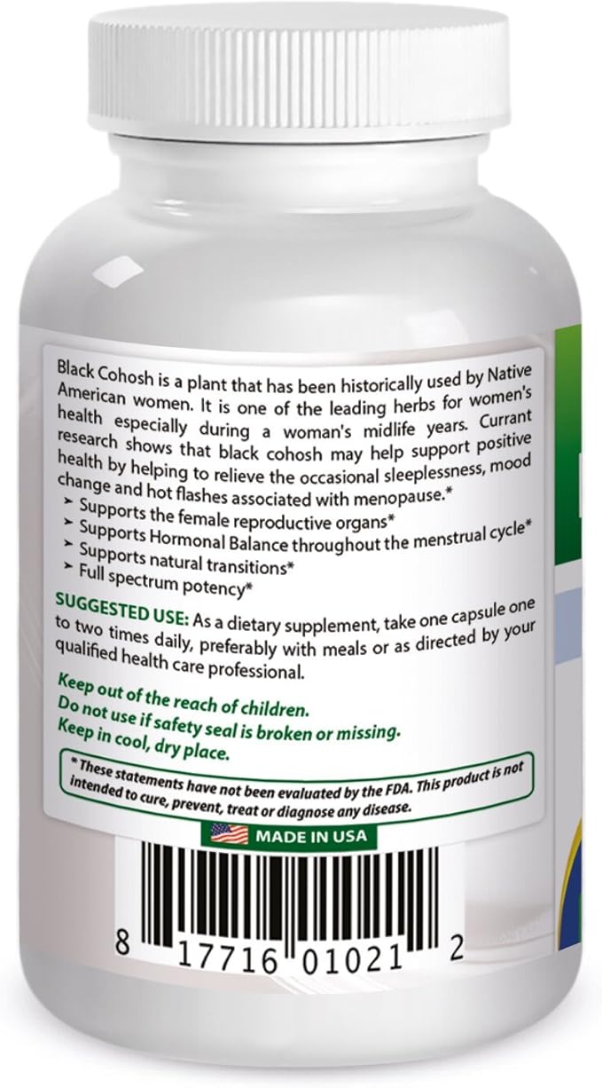 Best Naturals Black Cohosh 540 mg 120 Capsules