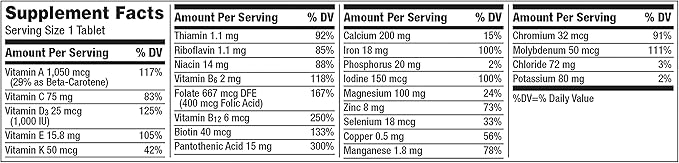 Centrum Multivitamin Tablet for Women, Multivitamin/Multimineral Supplement with Iron, Vitamins D3, B and Antioxidants - 200 Count