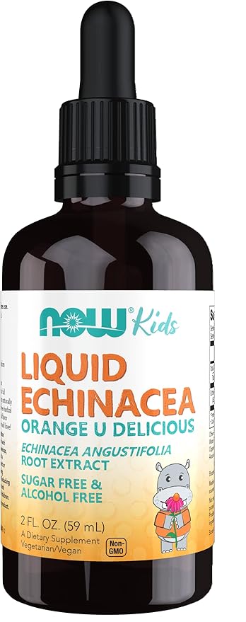 NOW Foods Supplements, Kids Liquid Echinacea with Dropper, Immune System Support, Formulated for Kids, 2 Fl Ounce, packaging may vary