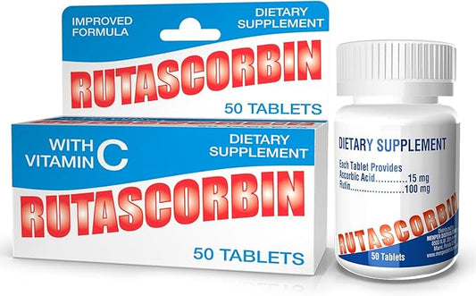 Rutin Supplement, Supports Immune System, Antioxidant Benefits, Improves Circulation, Vascular Health, Strengthens Blood Vessels, Vitamin C Complex, 50 Tablets, 1-Pack