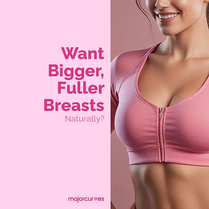 Bust Booster Breast Enhancement Pills – Natural Supplement for Breast Growth, Firmness, Fuller Shape, Curvier Bust, Rounder Cleavage, Volume Boost – Made in USA