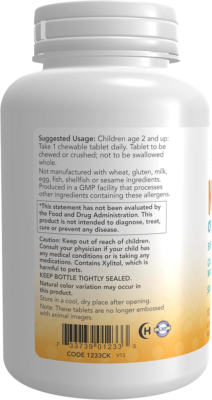 NOW Supplements, Kid Cal with Calcium Citrate, Magnesium and Vitamin D, Tart Orange, 100 Chewables, Packaging May Vary (Pack of 2)
