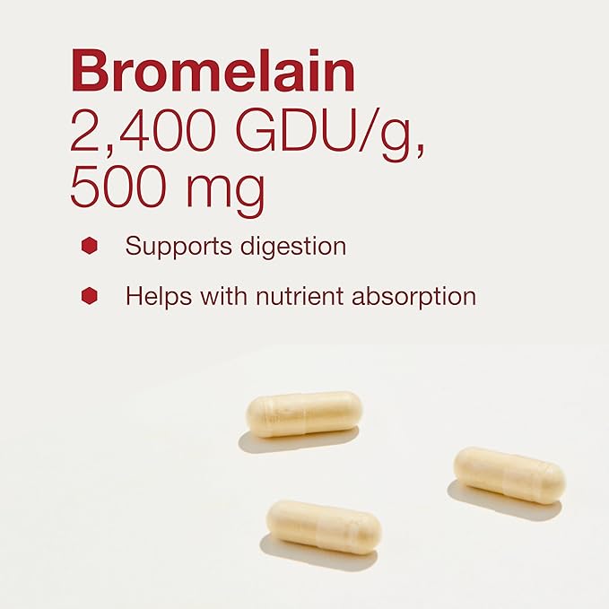 Protocol Bromelain - 500mg Capsules - Protein Digestive Enzyme - Supports Healthy Digestion* - Digestion Supplement - Vegan & Kosher - 90 Veg Capsules