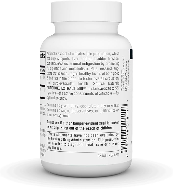 Source Naturals Artichoke Extract 500mg, 90 Tablets