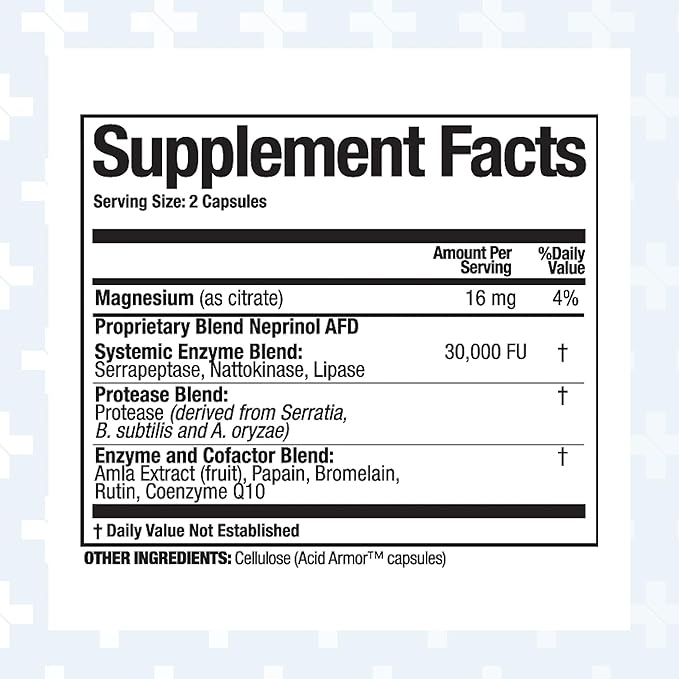 Arthur Andrew Medical, Neprinol AFD, Multi Enzyme Blend with Serrapeptase & Nattokinase, 90 Count (Pack of 1)