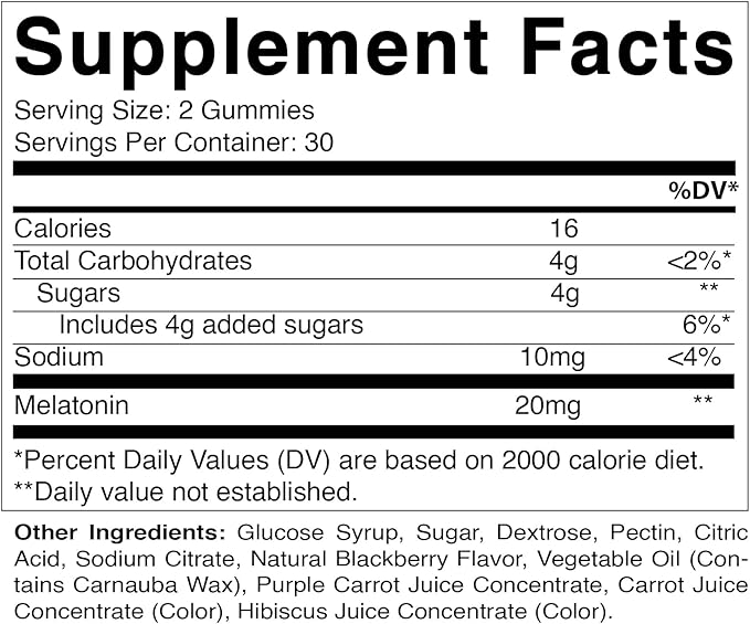 Vitamatic Melatonin 20mg Gummies for Adults, 30 Servings - 60 Count - Non-Habit Forming Supplement (Pack of 2)