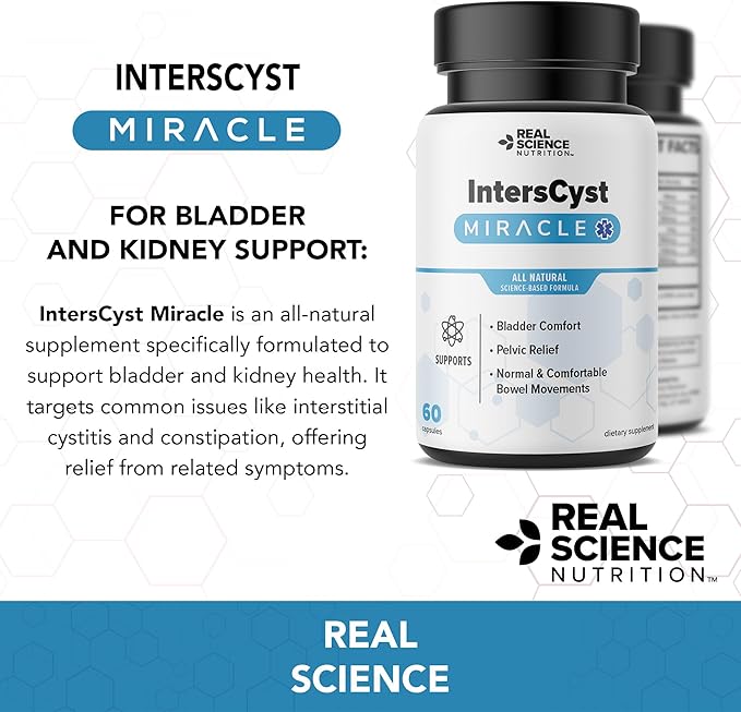 IntersCyst Miracle A Natural Supplement for Bladder and Kidney Health, Providing Relief for Interstitial Cystitis and Constipation