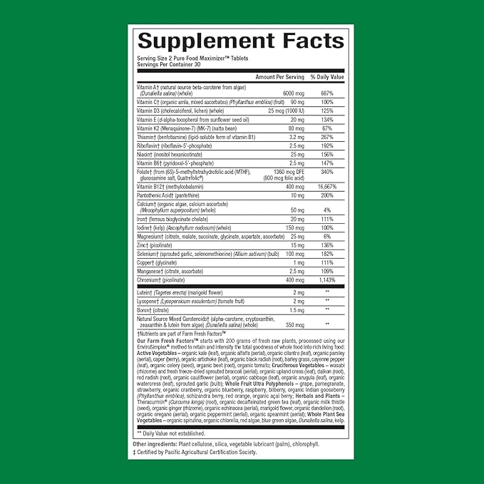 Whole Earth & Sea from Natural Factors, Women's Multivitamin & Mineral, Whole Food Supplement, Vegan, 60 tablets (30 servings)