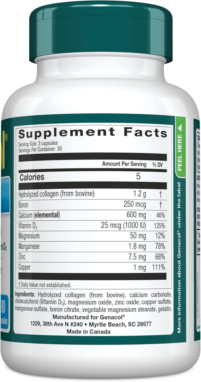 Genacol Collagen and Calcium, Boron, Magnesium & Vitamin D3 for Bone Health Joint Support Supplement Bone & Joint 90 Capsules