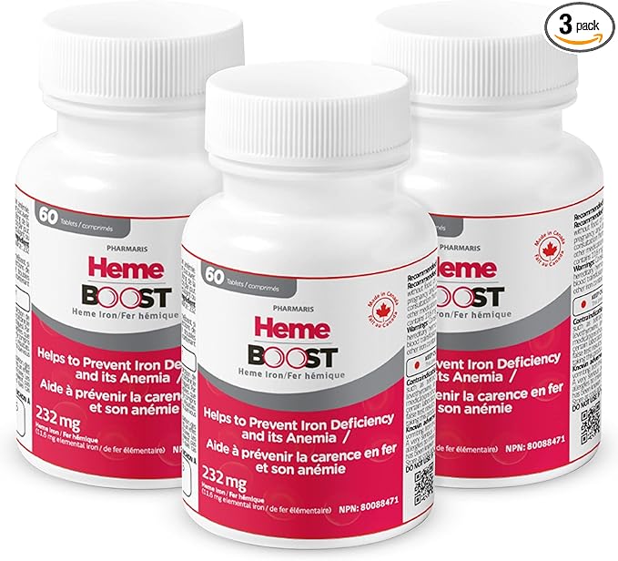 Hemeboost 11.6mg (232mg Heme Iron) I 180 Tablets | High Potency Natural Iron Supplement I High Absorption & Gentle on Stomach I Iron Pills for Adults & Safe for Use in Pregnancy (3)